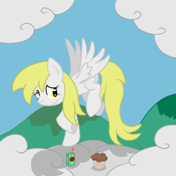 Size: 3000x3000 | Tagged: safe, artist:bigmackintosh, derpy hooves, pegasus, pony, female, juice box, mare, muffin, ponyville