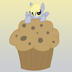 Size: 1094x1095 | Tagged: safe, artist:zedrin, derpy hooves, pegasus, pony, female, giant muffin, mare, muffin