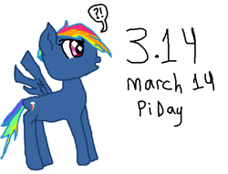 Size: 652x497 | Tagged: safe, artist:nightshadowmlp, derpibooru import, evil pie hater dash, rainbow dash, pegasus, pony, secrets and pies, pi day, text