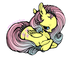 Size: 1280x1010 | Tagged: safe, artist:grimm-sugar, fluttershy, pegasus, pony, female, mare, pink mane, solo, yellow coat