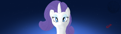 Size: 1000x280 | Tagged: safe, artist:karmadash, rarity, pony, unicorn, female, horn, mare, solo, white coat