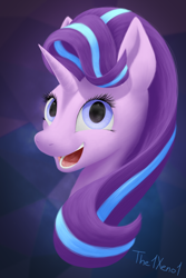 Size: 900x1350 | Tagged: safe, artist:the1xeno1, starlight glimmer, pony, unicorn, bust, open mouth, portrait, solo