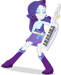 Size: 2470x3026 | Tagged: safe, artist:katequantum, rarity, equestria girls, rainbow rocks, blouse, boots, bracelet, clothes, jewelry, keytar, musical instrument, shoes, skirt, solo, vector