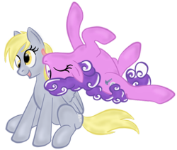 Size: 950x800 | Tagged: safe, artist:virenth, derpy hooves, screwball, earth pony, pegasus, pony, derpball, female, lesbian, mare, shipping, simple background, transparent background