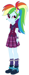 Size: 227x592 | Tagged: safe, artist:tehyat, derpibooru import, rainbow dash, equestria girls, alternate costumes, alternate universe, clothes, crystal prep academy uniform, hairclip, ponytail, school uniform, solo