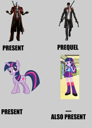 Size: 578x800 | Tagged: safe, derpibooru import, twilight sparkle, equestria girls, dante (devil may cry), devil may cry, devil may cry 4, dmc, image macro, palindrome get