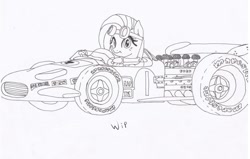 Size: 850x540 | Tagged: safe, fluttershy, pegasus, pony, car, female, formula 1, lotus 49, mare