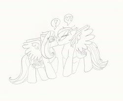 Size: 1719x1423 | Tagged: safe, artist:creamecream, derpibooru import, fluttershy, rainbow dash, pegasus, pony, female, flutterdash, lesbian, monochrome, pictogram, shipping