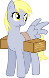 Size: 400x635 | Tagged: safe, artist:ludiculouspegasus, derpy hooves, pegasus, pony, delivery, female, mare, solo