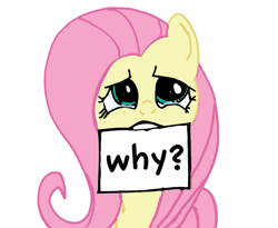 Size: 627x514 | Tagged: safe, artist:nahmala, fluttershy, pegasus, pony, english, flutterwhy, mouth hold, note, solo, why