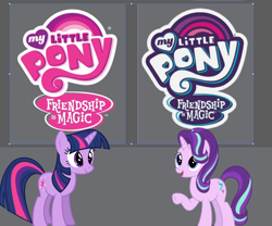 Size: 3000x2500 | Tagged: safe, starlight glimmer, twilight sparkle, pony, unicorn, comparison, drama, drama bait, my little pony logo, op is a cuck, op is trying to start shit, starlight drama, the starlight glimmer show