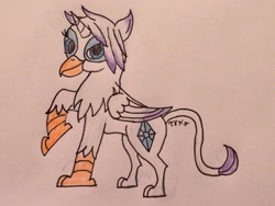 Size: 1024x768 | Tagged: safe, artist:tek314, rarity, griffon, griffonized, solo, species swap