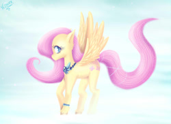 Size: 1123x816 | Tagged: safe, artist:vlower, fluttershy, pegasus, pony, bracelet, necklace, solo