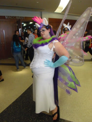 Size: 2448x3264 | Tagged: safe, artist:flowerbite, rarity, human, 2013, animate! miami, convention, cosplay, glasses, glimmer wings, irl, irl human, photo