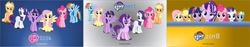 Size: 3606x677 | Tagged: safe, derpibooru import, applejack, fluttershy, pinkie pie, rainbow dash, rarity, starlight glimmer, twilight sparkle, twilight sparkle (alicorn), alicorn, earth pony, pegasus, pony, unicorn, logo