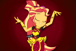 Size: 6000x4000 | Tagged: safe, artist:spottedlions, sunset shimmer, dance magic, equestria girls, spoiler:eqg specials, absurd resolution, alternate hairstyle, clothes, dance magic (song), dress, eyes closed, female, ponied up, regalia, solo