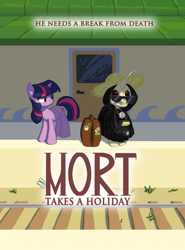 Size: 3400x4586 | Tagged: safe, artist:carnifex, derpibooru import, twilight sparkle, oc, absurd resolution, crossover, discworld, mort, mort takes a holiday