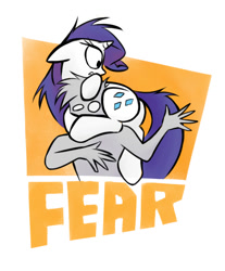 Size: 1046x1264 | Tagged: safe, artist:kejifox, rarity, human, fear, floppy ears, gritted teeth, on top, pony hat, scared, wide eyes