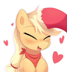 Size: 1126x1200 | Tagged: safe, artist:aymint, applejack, big macintosh, earth pony, pony, cute, happy, hatless, heart, male, missing accessory, petting, stallion