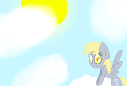 Size: 2997x2041 | Tagged: safe, artist:mmdfantage, derpy hooves, pegasus, pony, cloud, cloudy, female, looking at you, mare, sky, sun