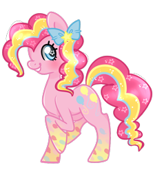 Size: 800x900 | Tagged: safe, artist:crayonkat, pinkie pie, earth pony, pony, bow, rainbow power, solo