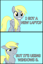 Size: 298x443 | Tagged: safe, derpy hooves, pegasus, pony, cute, disappointed derpy meme, female, floppy ears, frown, grin, mare, meme, smiling, solo, underp, windows, windows 8