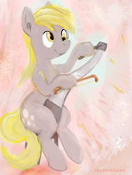 Size: 1230x1631 | Tagged: safe, artist:hereticalrants, derpy hooves, pegasus, pony, equestria girls, rainbow rocks, musical instrument, musical saw, saw, sitting, smiling, solo, stool