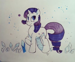 Size: 1936x1605 | Tagged: safe, artist:bloodyhellhayden, rarity, pony, unicorn, female, mare, purple mane, solo, traditional art, white coat