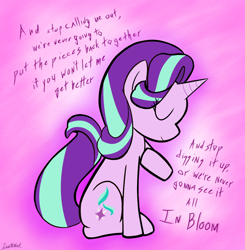 Size: 1070x1091 | Tagged: safe, artist:icywindthepony, starlight glimmer, pony, unicorn, in bloom, neck deep, solo, song reference