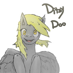 Size: 700x700 | Tagged: safe, artist:sasho1223, derpy hooves, pegasus, pony, female, mare, pixiv, solo