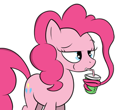 Size: 951x840 | Tagged: safe, artist:pandramodo, pinkie pie, earth pony, pony, drink, drinking, prehensile mane, soda, solo, straw