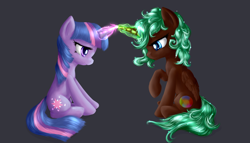 Size: 1570x898 | Tagged: safe, artist:equie, derpibooru import, twilight sparkle, oc, magic, sitting