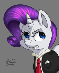 Size: 800x1000 | Tagged: safe, artist:php7, rarity, pony, unicorn, clothes, necktie, solo, suit