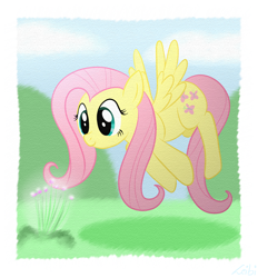 Size: 836x900 | Tagged: safe, artist:leibi97, fluttershy, pegasus, pony, female, mare, pink mane, solo, yellow coat