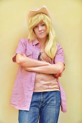 Size: 1000x1506 | Tagged: safe, artist:dasha-hm, applejack, human, cosplay, irl, irl human, photo, solo