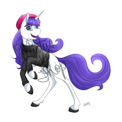 Size: 3300x3300 | Tagged: safe, rarity, pony, unicorn, beatnik rarity, beret, clothes, hat, solo