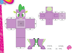Size: 2048x1447 | Tagged: safe, artist:light262, edit, editor:grapefruitface, spike, dragon, arts and crafts, craft, papercraft, printable, solo