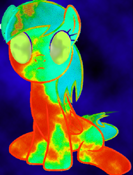 Size: 445x582 | Tagged: safe, derpy hooves, oc, oc:heat map, pegasus, pony, female, heat map, mare, possessed