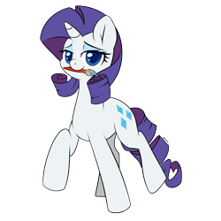 Size: 3000x3000 | Tagged: safe, artist:marble-soda, rarity, pony, unicorn, bedroom eyes, mouth hold, paintbrush, solo