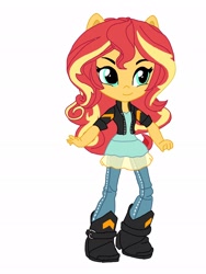 Size: 1536x2048 | Tagged: safe, artist:joshstacy, sunset shimmer, equestria girls, doll, equestria girls minis, simple background, solo, toy, white background