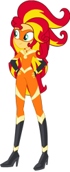 Size: 570x1400 | Tagged: safe, artist:sugar-loop, artist:sunsetshimmer333, edit, mane-iac, sunset shimmer, equestria girls, boots, clothes, cosplay, costume, female, high heel boots, simple background, solo, transparent background, vector, vector edit