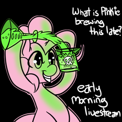 Size: 1050x1052 | Tagged: safe, artist:fauxsquared, pinkie pie, earth pony, pony, female, livestream, mare, pink coat, pink mane, solo