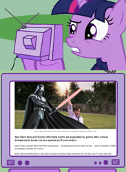 Size: 563x771 | Tagged: safe, derpibooru import, twilight sparkle, doctor who, exploitable meme, news, norwich, star wars, tv meme