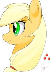 Size: 1700x2339 | Tagged: safe, artist:firas-ta, applejack, earth pony, pony, profile, simple background, solo