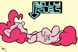 Size: 3000x2000 | Tagged: safe, artist:doggonepony, pinkie pie, earth pony, pony, bellyrubs, neon, neon sign, solo