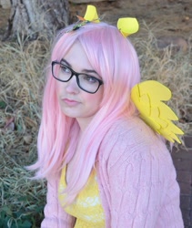 Size: 809x960 | Tagged: safe, artist:lochlan o'neil, fluttershy, human, clothes, cosplay, glasses, hipster, hipstershy, irl, irl human, photo, solo, sweater, sweatershy