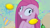 Size: 595x335 | Tagged: safe, edit, edited screencap, screencap, madame leflour, pinkie pie, sir lintsalot, earth pony, pony, party of one, lemon, pear, pinkamena diane pie, solo, suspicious floating fruit