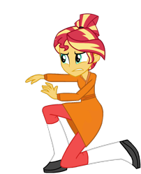 Size: 1024x1265 | Tagged: safe, artist:sketchmcreations, artist:sunsetshimmer333, edit, sunset shimmer, equestria girls, alternate hairstyle, chinese, clothes, cosplay, costume, crossover, disney, hair bun, mulan, ping, simple background, solo, transparent background, vector, vector edit