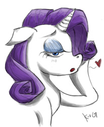 Size: 713x864 | Tagged: safe, artist:psykong, rarity, pony, unicorn, female, horn, mare, solo, white coat