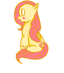 Size: 500x577 | Tagged: safe, artist:sadyuri, fluttershy, pegasus, pony, female, mare, pink mane, solo, yellow coat